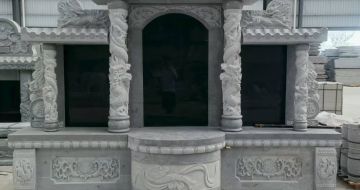 眉山 芝麻灰高档墓碑，土墓，可定制