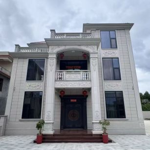 眉山 芝麻白石材别墅干挂案例展示