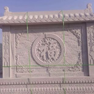 眉山 芝麻白花岗岩屏风，照壁，影壁