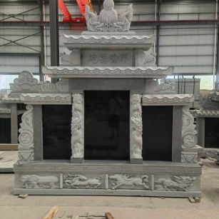 眉山 芝麻灰高档墓碑、土墓，一套也支持定做