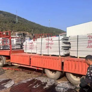 眉山 芝麻灰花岗岩光面毛板出货日常