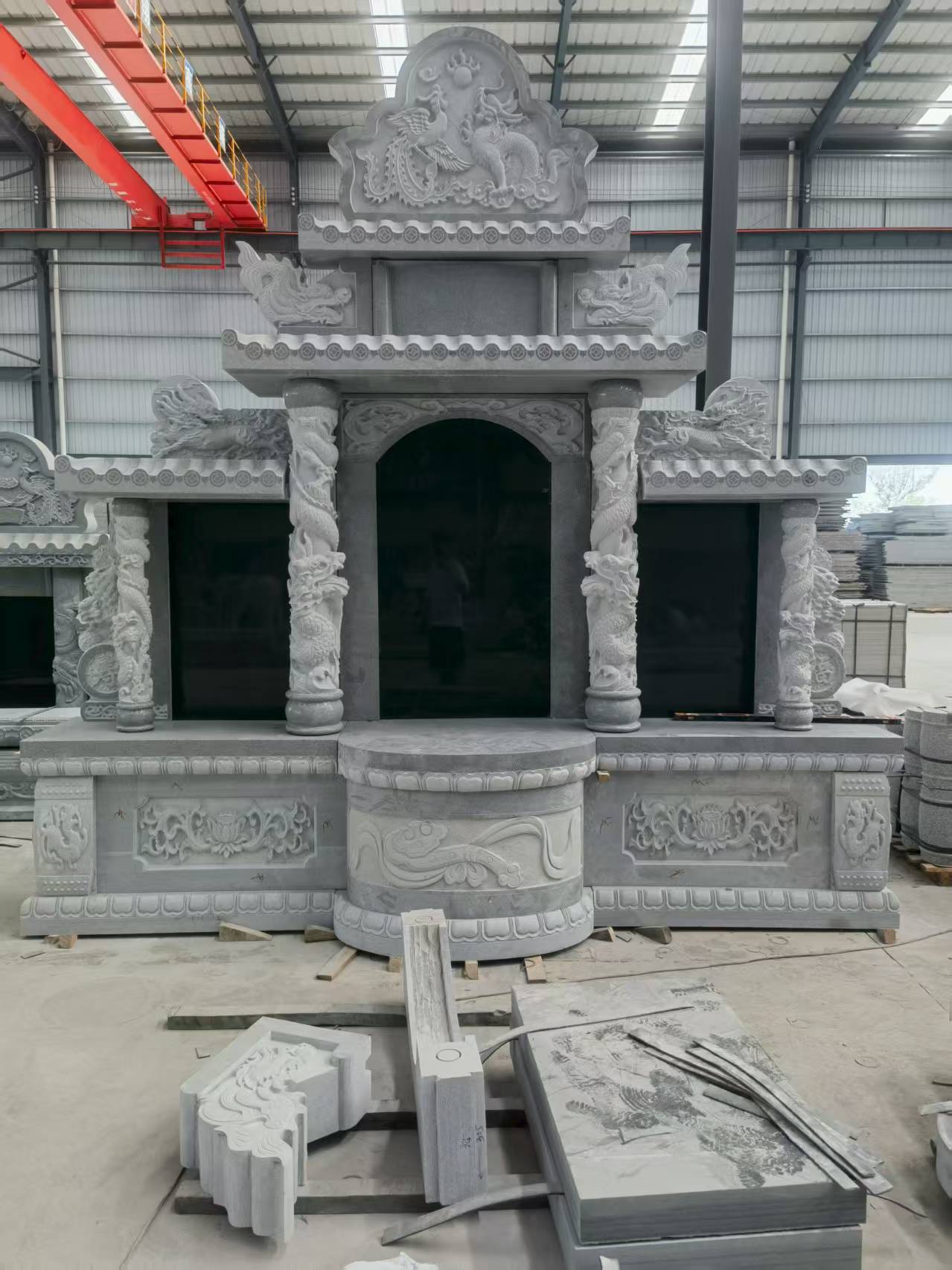 眉山 芝麻灰高档墓碑，土墓，可定制