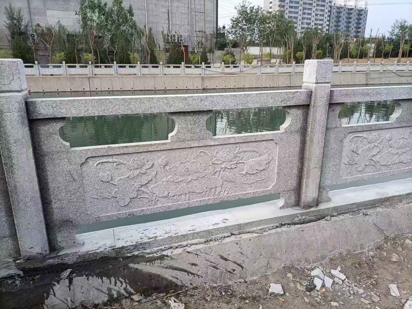 眉山 芙蓉白大花桥梁、河道,石材栏杆、围栏、护栏