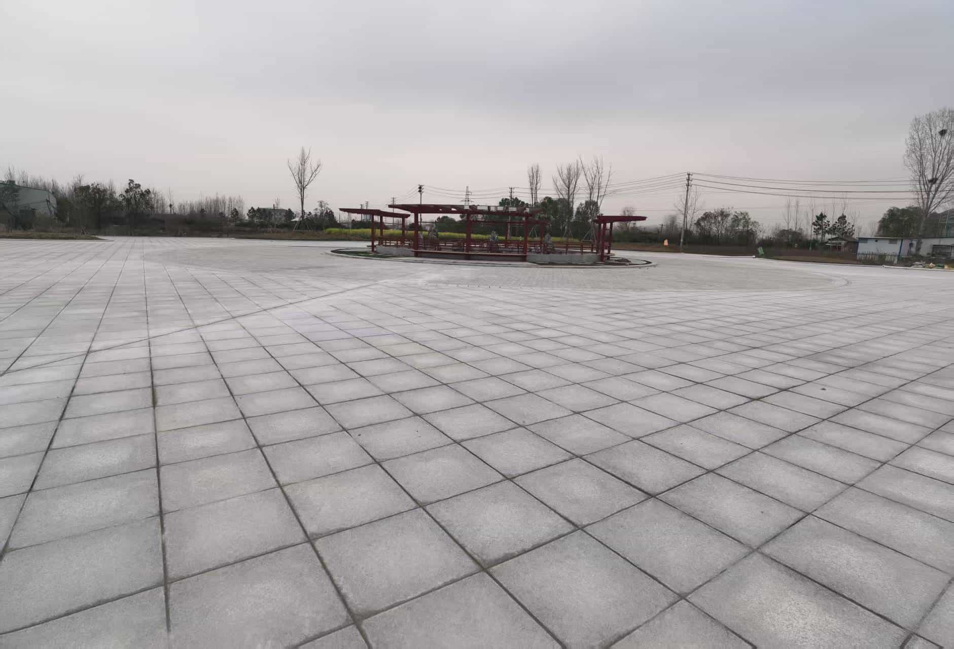 眉山 芝麻白火烧面-公园广场地铺效果