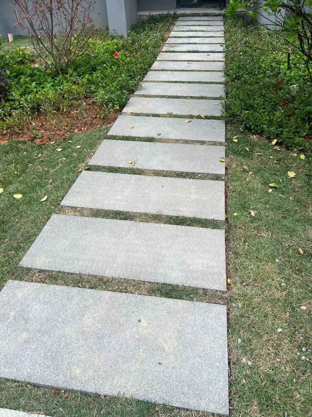 眉山 芝麻黑小区踏步、汀步石铺装效果