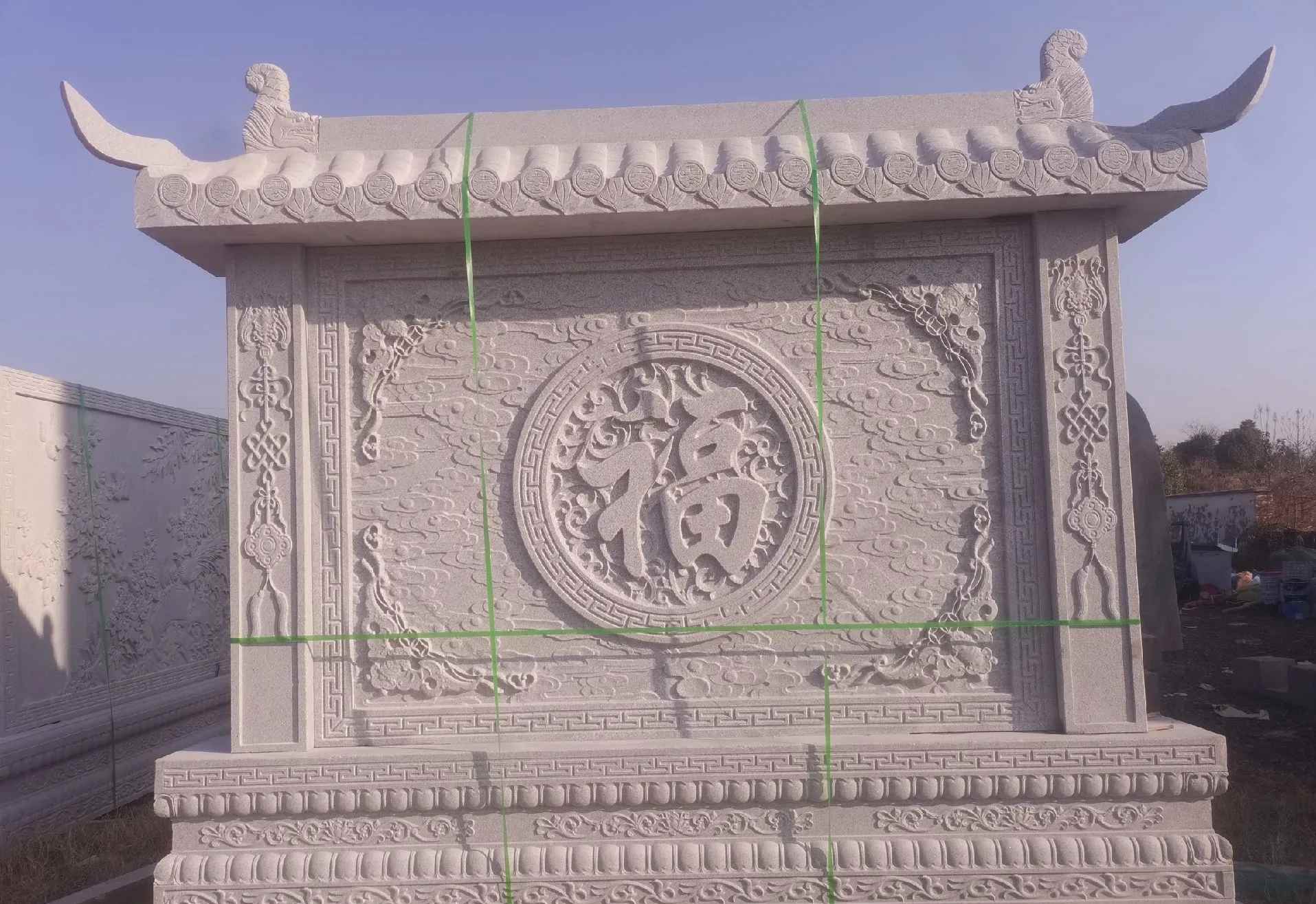 眉山 芝麻白花岗岩屏风，照壁，影壁